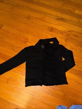 Black Shawl-Collar Jacket 100% wool WAS A WOMENS BUT SHRUNK